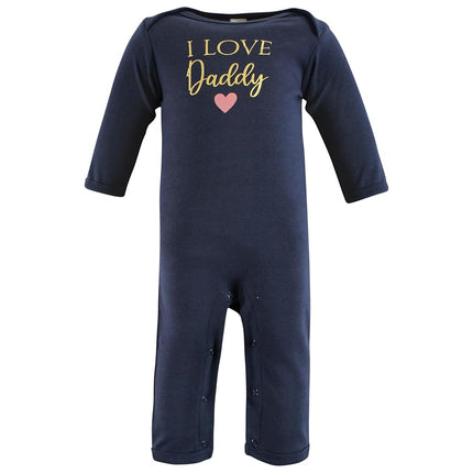 Hudson Baby Mamelucos de Algodón Unisex para Bebé, Rosa Navy Niña-Papá, 3-6 Meses, Rosa Navy Niña Papá, 3-6 Meses