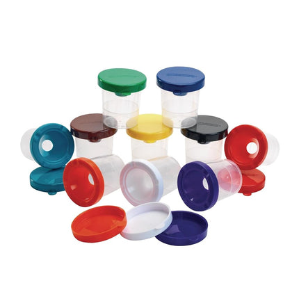 Colorations Air-Tight No-Mess Paint Cups for Kids Classroom and At Home Supplies for Young Artists (10 Pack)