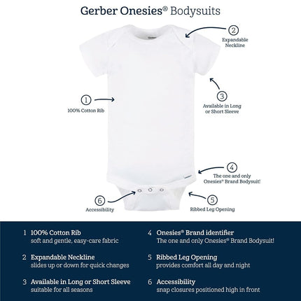 Gerber Baby Boys' 6-Pack Long-Sleeve Onesies Bodysuit, Galaxy Adventure, 0-3 Months