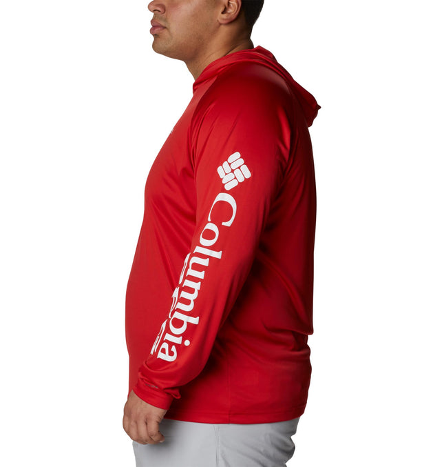 Columbia Men's Terminal Tackle Hoodie, Red Spark/White Logo, Medium