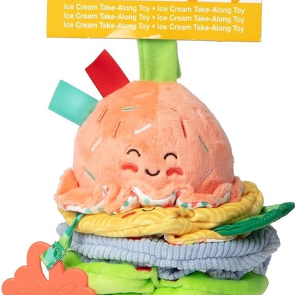 Melissa & Doug Ice Cream Take-Along Clip-On infant toy with sound and vibration - Early development & activity toys - Soft play food baby toys 0 months plus - Baby girl & baby boy toys
