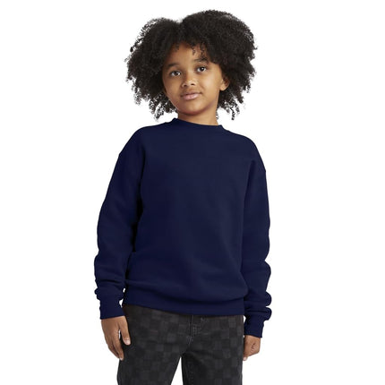 Hanes Boys Eco Smart Fleece Crew, Navy, x Small