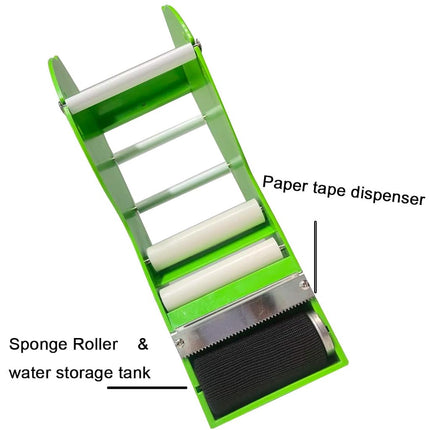 Dispensador de cinta de papel kraft gomado activado por agua WELSTIK de 3 pulgadas verde para envío, sellado de cartones y cajas