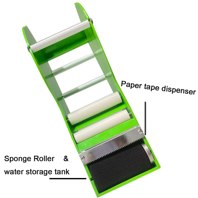WELSTIK Water Activated Gummed Kraft Paper Tape Packaging Dispenser 3 Inch Green for Shipping, Carton and Box Sealing