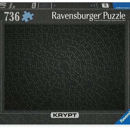 Ravensburger 12000054 - Krypt Black - 736 pieces jigsaw puzzle – Puzzle for adults and kids age 14 years up, monochrome puzzle, difficult puzzle
