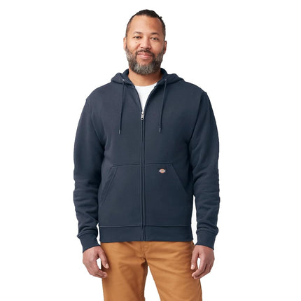 Dickies Men's Full Zip Fleece Hoodie Jacket, Dark Navy, 2X