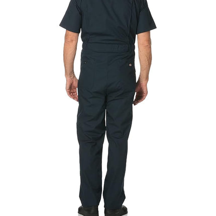 dickies Mens Short Sleeve Poplin Coveralls, 5X Tall, Dark Navy