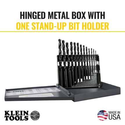 Klein Tools 53002 Regular-Point Drill-Bit Set, 13-Piece