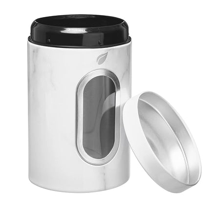 W Home FoodCanister-1 Food Canister, 47.16 fl oz, Marble, Food Storage Container for Food Storage