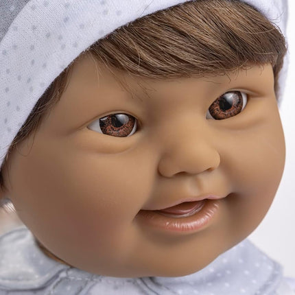 JC Toys 16" Soft Body Baby Doll with Down Syndrome/African American/Brown Hair/Magic Milk Bottle/Realistic & Inclusive