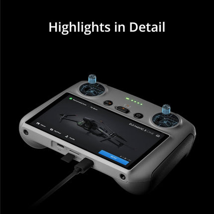 DJI RC - Remote Controller, Lightweight Body, FHD Screen, 4hr Battery, Precision Control Sticks, O3+ Transmission