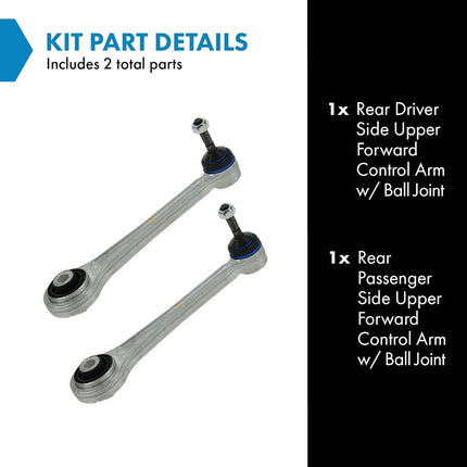 TRQ Rear Upper Control Arm with Ball Joint Set Compatible with 2000-2006 BMW X5
