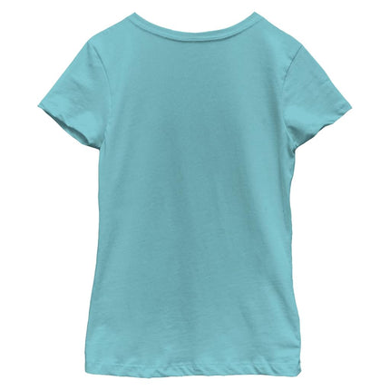 Disney Characters Donalds 7th Bday Girl's Solid Crew Tee, Tahiti Blue, Medium