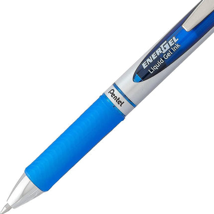 Pentel Energel Liquid Gel Pen- 1 Mm Bold 6 Black Ink & 6 Blue Ink Pens Energel, Bulk Pack of 12 Combo RTX Retractable Deluxe Liquid Gel Pen.