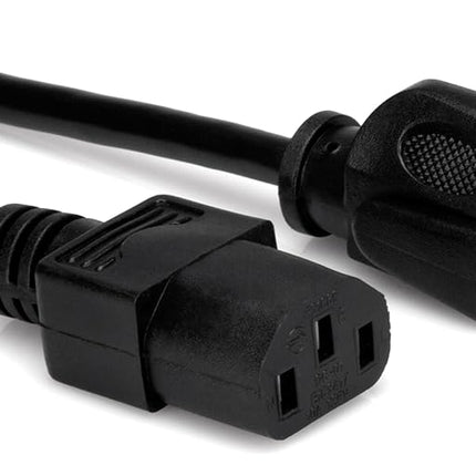 Câble de rallonge électrique Hosa PWC-140.5 de 15 cm, 18 AWG, avec connecteur IEC femelle, noir