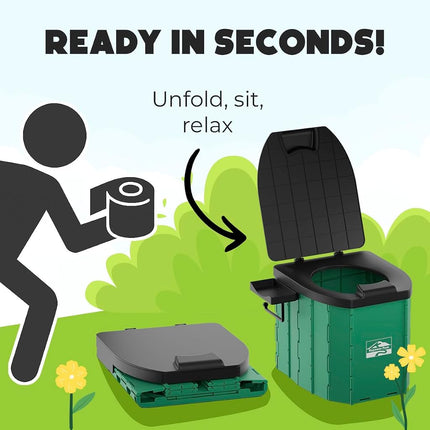 Keystone Peak Portable Camping Toilet – Foldable Travel Potty for Adults | Compact & Sturdy Porta Potty for Camping, Hiking, Car Trips & Emergencies – Comfort Anywhere