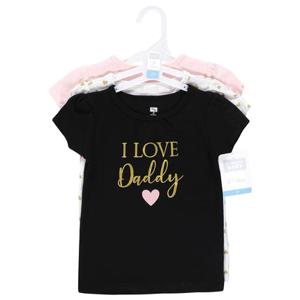 Hudson Baby Unisex Baby Short Sleeve T-Shirts, Girl Daddy, 6-12 Months