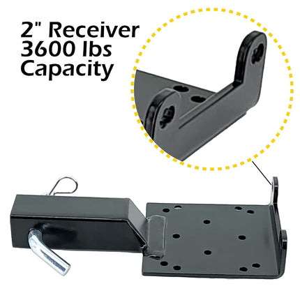 MAXXHAUL 50688 Universal Hitch Winch Mount for ATV UTV and Truck with 2" Receiver 3600 lbs Capacity