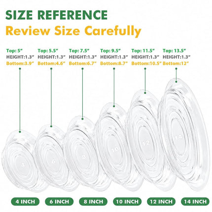 UltraOutlet 30 Pack 14 Inch Plant Saucer Clear Plant Saucers for Outdoors Plant Drip Trays Extra Large Plant Saucer Dish Plant Pot Saucers Planter Trays for Outdoor Plants Bulk