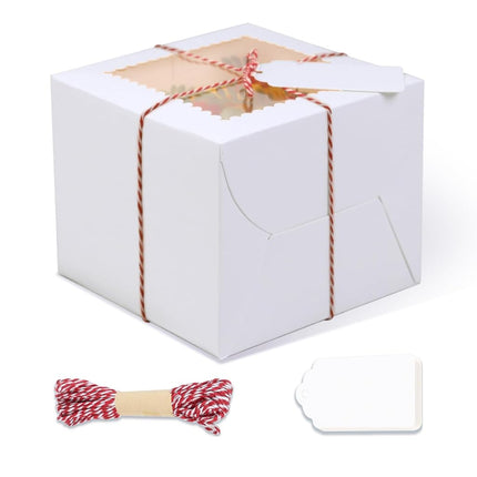 DOYIDE 20Pcs Mini Cake Boxes with Window, 6x6x5 In