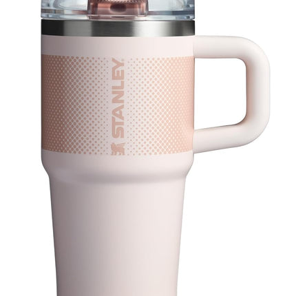 Vaso Stanley Quencher ProTour Flip Straw con tapa a prueba de fugas | 590 ml, pajita y asa integradas, compatible con portavasos, acero inoxidable aislado, sin BPA, Rose Quartz Fade
