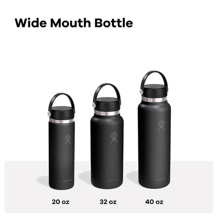 Hydro Flask Travel Water Bottle - Insulated Stainless Steel - Wide Straw Lid, Non Spill, Leakproof in 40 Oz Mermaid Green