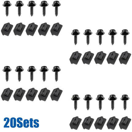 OAUTOO 20x Vis hexagonale M6-2,5 x 25 mm avec clip de fixation pour réparation de pare-chocs Toyota et Lexus