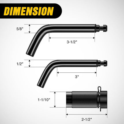 Nilight Trailer Hitch Lock Pin 1/2" & 5/8" Locking Receiver Hitch Pin Keyed Unique Weatherproof Anti-Theft Lockable Fits 2" 2-1/2" & 1-1/4"Receiver Tow Truck Boat Bike Truck Black