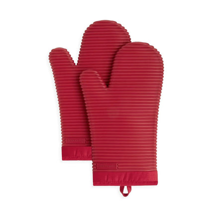 KitchenAid Ribbed Soft Silicone Oven Mitt Set, 7"x