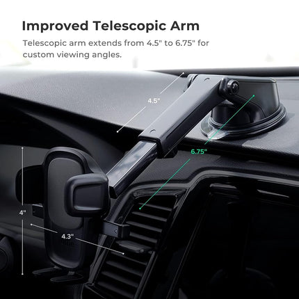 iOttie Car Phone Holder Mount Easy One Touch 5 Dashboard & Windshield Universal Desk Stand for -iPhone, Samsung, Moto, Huawei, Nokia, LG, Smartphones