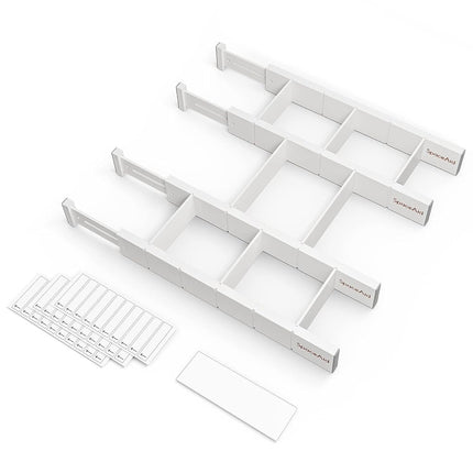 SpaceAid Bamboo Drawer Dividers with Inserts and L