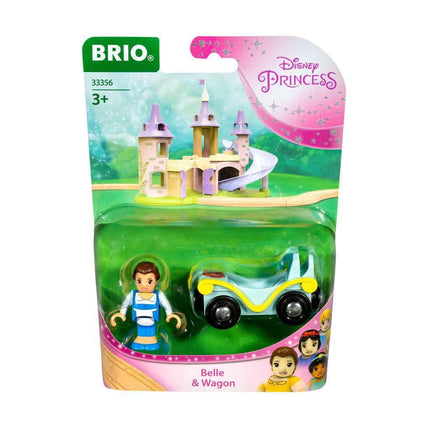 BRIO World Disney Princess Belle and Train Carriage for Kids Age 3 Years Up - Wooden Railway Add On Accessories