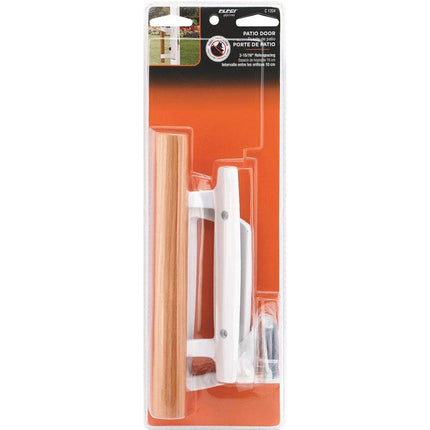 Prime-Line Products C 1204 Sliding Glass Set – Replace Old or Damaged Door Handles Quickly and Easily – White Diecast, Mortise/Hook Style (Fits 3-15/16” Hole Spacing)