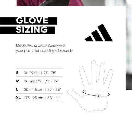 adidas Elite Training Gloves, Grey, L - 20-21.5 cm around the palm