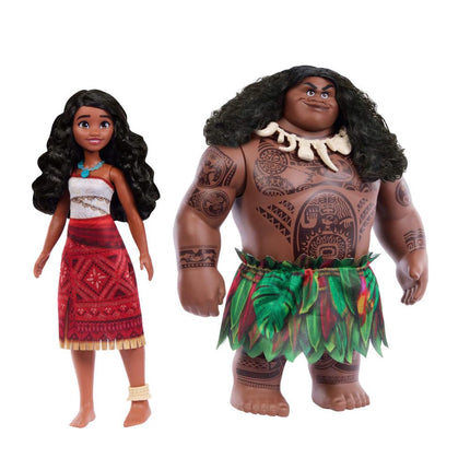 Mattel Disney Moana 2 Voyager 2 Doll Set, Moana & Maui Fashion Dolls in Removable Outfits with 4 Accessories, Inspired by The Movie