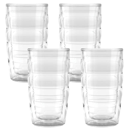 Gobelet de voyage Tervis transparent et coloré de 10 oz, fabriqué aux États-Unis, à double paroi isolante, garde les boissons froides et chaudes, 10 oz - Lot de 4, transparent