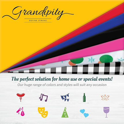 Navy Blue 12 Pack Premium Disposable Plastic Tablecloth 54 Inch. x 108 Inch. Rectangle Table Cover By Grandipity