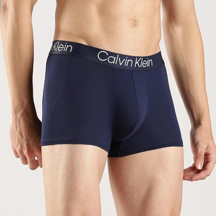 Calvin Klein Men's Ultra Soft Modern Modal 3-Pack Trunk, Black, Blue Shadow, Grey Heather, Medium