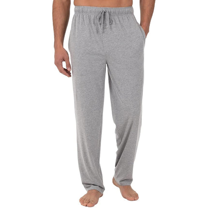 Fruit of the Loom Men's Extended Sizes Jersey Knit Sleep Pajama Lounge Pant (1 & 2 Packs) Bottom, Light Grey Heather, Medium