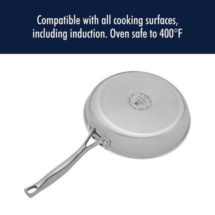 Ensemble de 2 poêles à frire HENCKELS Clad H3 à induction, 20 cm et 25 cm, en acier inoxydable, durables et faciles à nettoyer, 20 cm et 25 cm