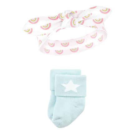 Hudson Baby Set de diadema y calcetines para bebé, diseño de unicornio, 1 unidad (paquete de 1)