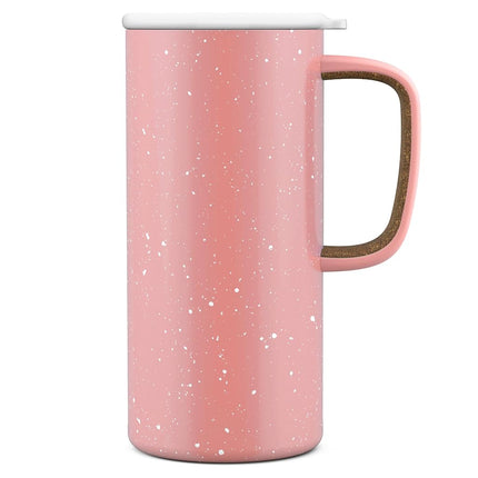 Ello Campy Vacuum Insulated Travel Mug with Leak-Proof Slider Lid and Comfy Carry Handle, Perfect for Coffee or Tea, BPA Free, Georgia Peach, 18oz