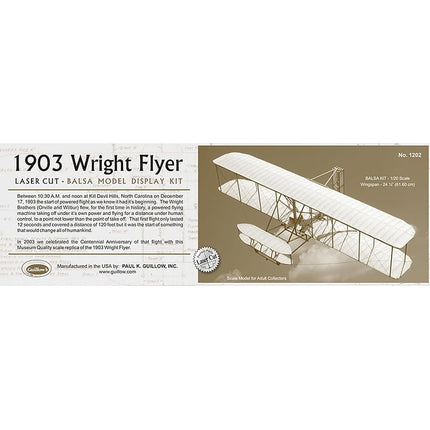 Guillow's 1903 Wright Brother Flyer Laser Cut Model Kit
