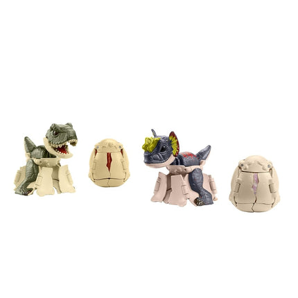 Jurassic World 4-Pack Egg to Dinosaur Transforming Toys, Hidden Hatchers Figures, 8 Step Dino Changing 2 in 1 Toys, HTP69