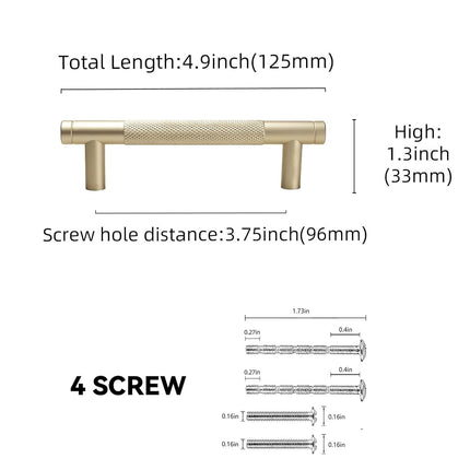 BUKOBYHE 10 Pack 3.75 Inch Dark Champagne Bronze Kitchen Cabinet Handles Knurled Cabinet Pulls Drawer Pulls Cabinet Hardware