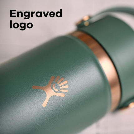 Hydro Flask Water Bottle - Insulated Stainless Steel - Wide Straw Lid, Non Spill, Leakproof in 24 Oz Forest Green Arc