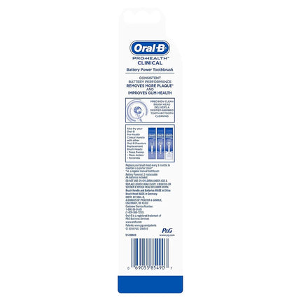 Oral-B Pro-Health Precision Clean Battery Toothbrush for Superior Plaque Removal and Healthy Gums, Pack of 1