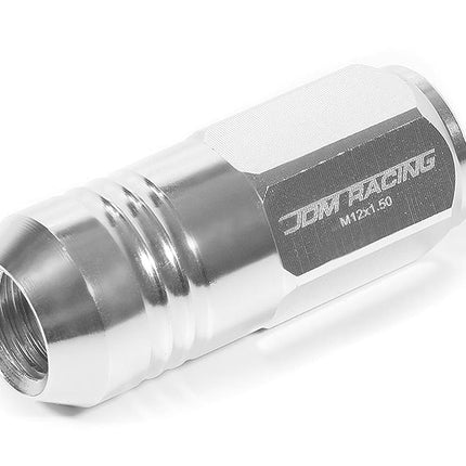 DNA MOTORING LN-ZTL-9020-15-SL 20Pcs Closed End Design M12 x 1.5 Aluminum Alloy Wheel Lug Nuts + Deep Drive Extension Adapter, 20mm OD/50mm Height (Silver)