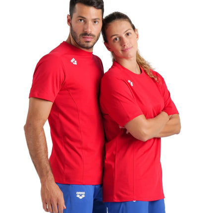 ARENA Men's Team Unisex Panel T-Shirt, red, S