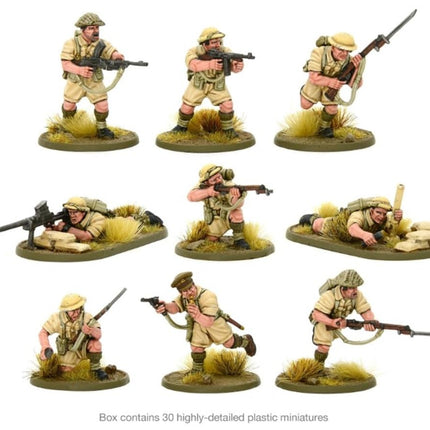 British 8th Army Infantry - 28mm Scale Plastic Miniatures for Bolt Action